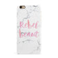 Rebel Heart Grey Marble Effect iPhone 6 Plus 3D Snap Case on Gold Phone