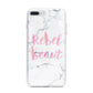 Rebel Heart Grey Marble Effect iPhone 7 Plus Bumper Case on Silver iPhone