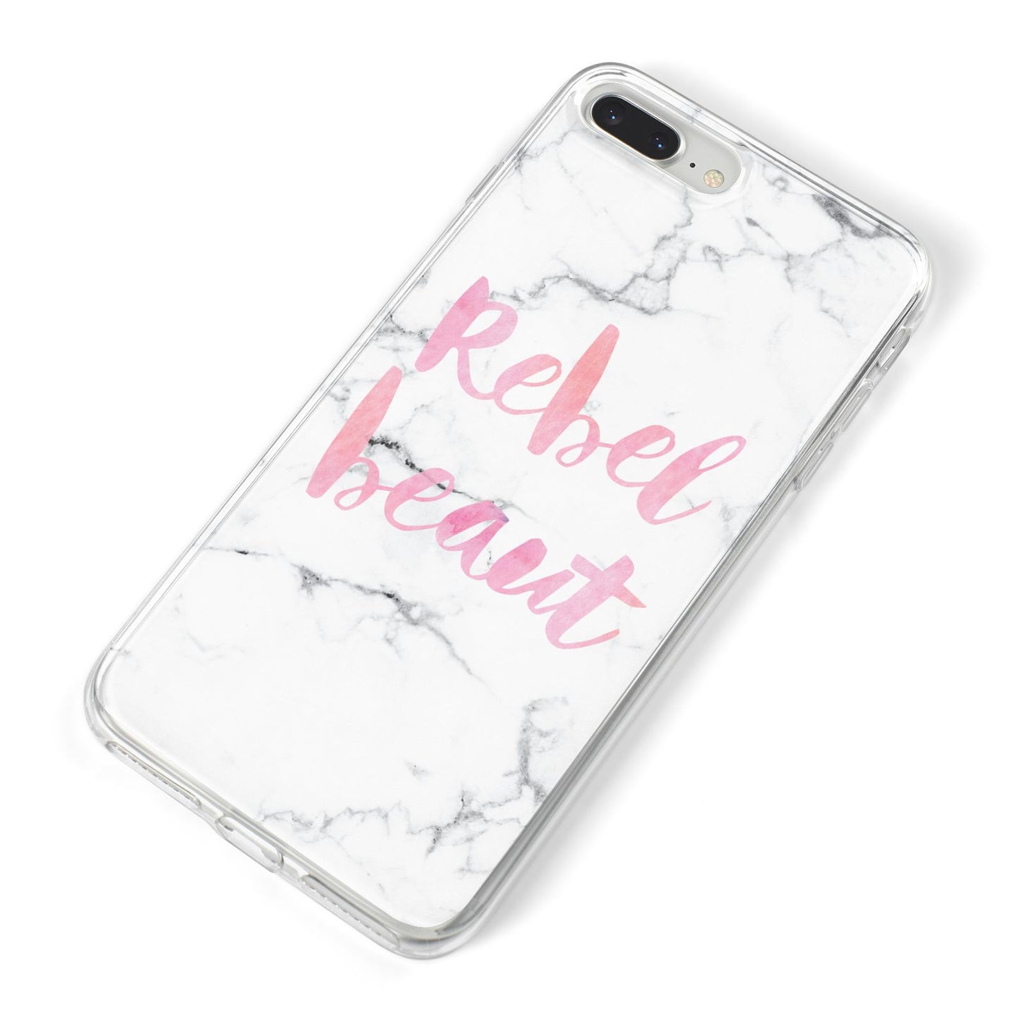 Rebel Heart Grey Marble Effect iPhone 8 Plus Bumper Case on Silver iPhone Alternative Image