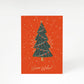 Red Card with Christmas Tree Illustration A5 Greetings Card