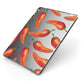 Red Chillies Apple iPad Case on Grey iPad Side View