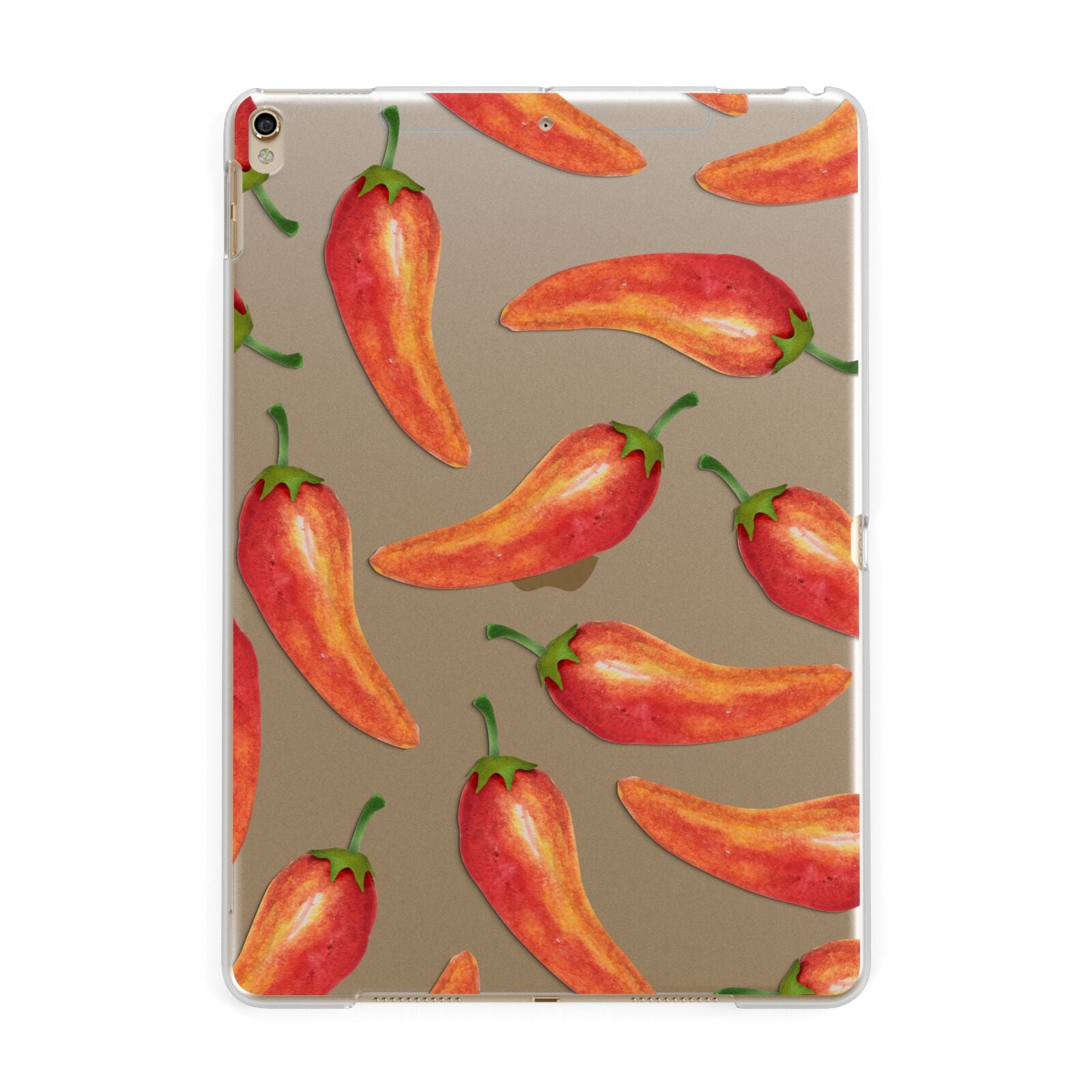 Red Chillies Apple iPad Gold Case
