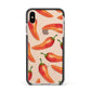 Red Chillies Apple iPhone Xs Max Impact Case Black Edge on Gold Phone