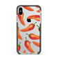 Red Chillies Apple iPhone Xs Max Impact Case Black Edge on Silver Phone