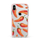 Red Chillies Apple iPhone Xs Max Impact Case Pink Edge on Silver Phone