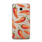Red Chillies Samsung Galaxy J7 2016 Case on gold phone