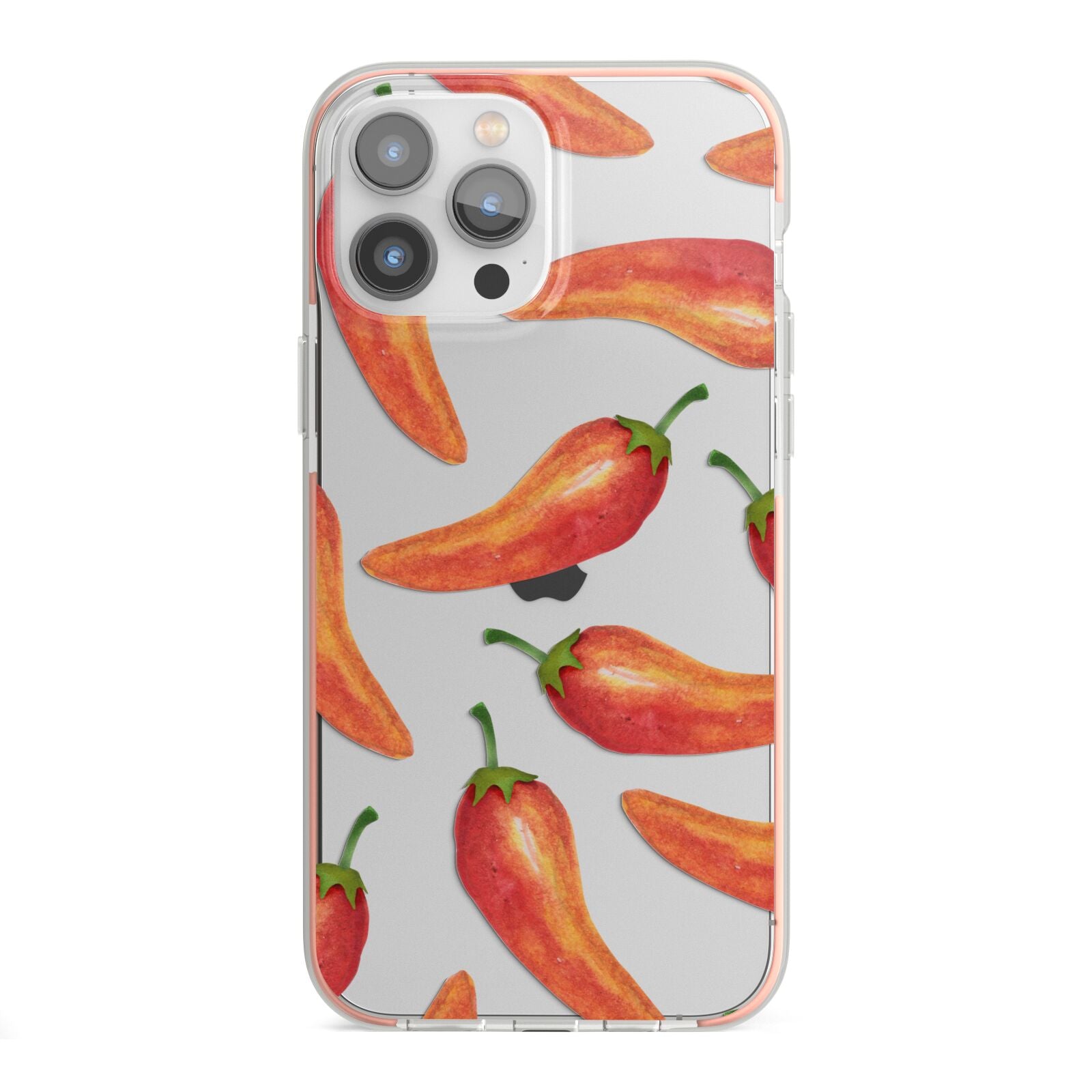 Red Chillies iPhone 13 Pro Max TPU Impact Case with Pink Edges
