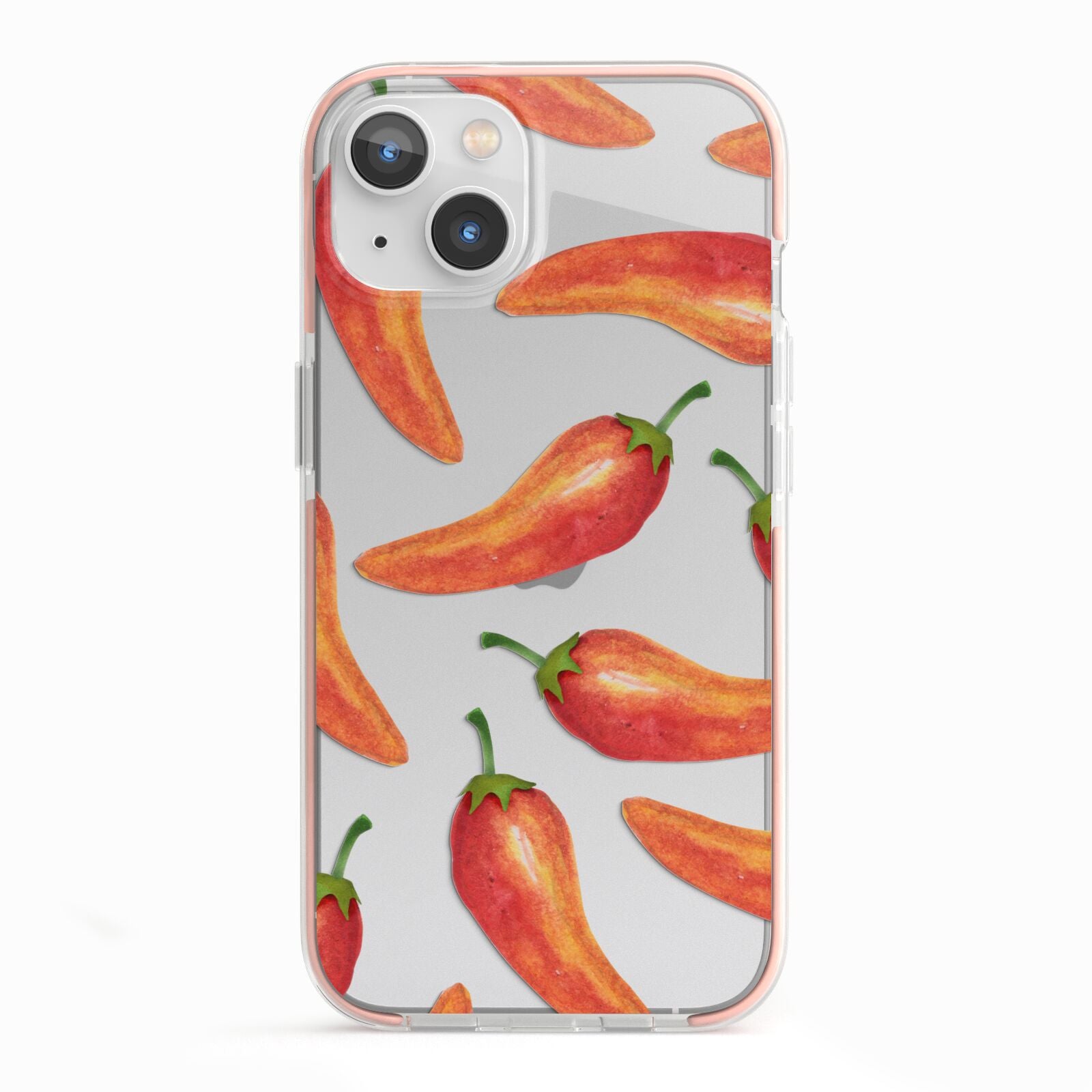Red Chillies iPhone 13 TPU Impact Case with Pink Edges
