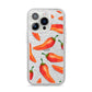 Red Chillies iPhone 14 Pro Glitter Tough Case Silver