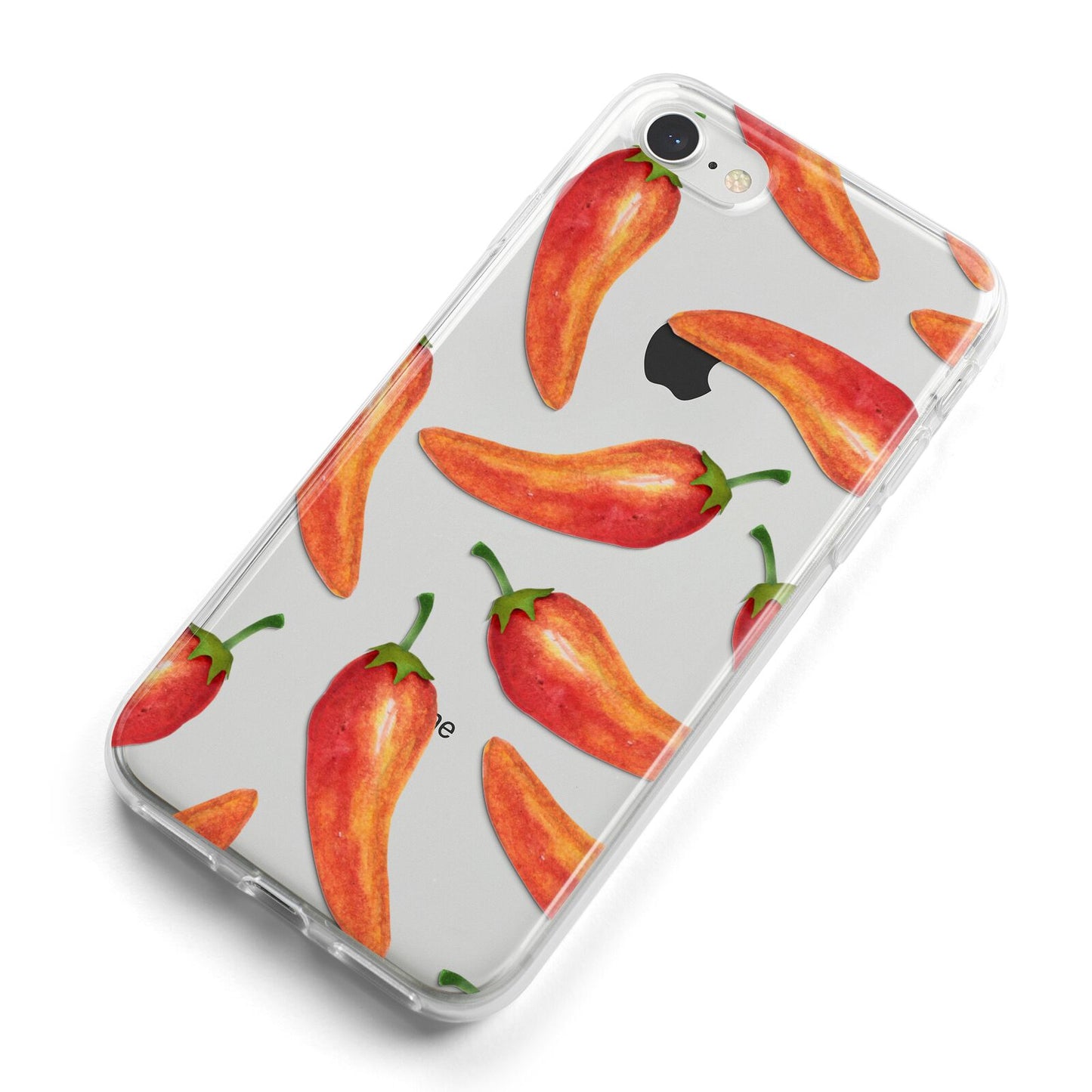 Red Chillies iPhone 8 Bumper Case on Silver iPhone Alternative Image