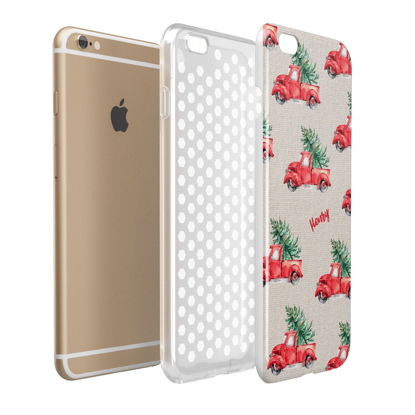 Red Christmas Truck Personalised Apple iPhone 6 Plus 3D Tough Case Expand Detail Image