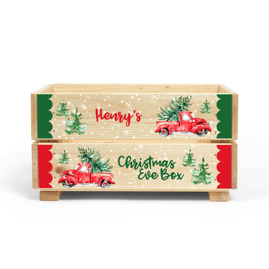 Red Christmas Truck Personalised Christmas Eve Crate Box