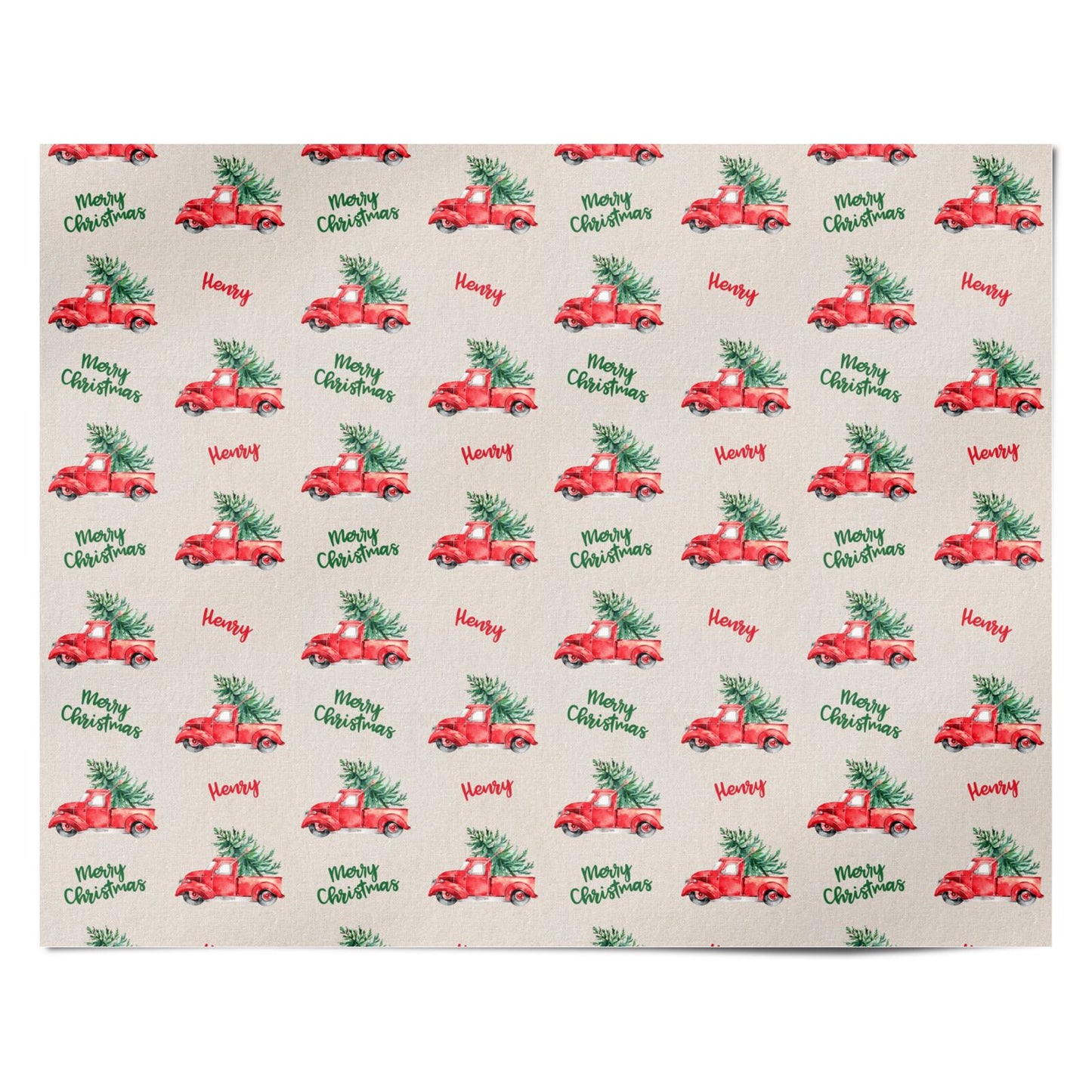 Red Christmas Truck Personalised Personalised Wrapping Paper Alternative