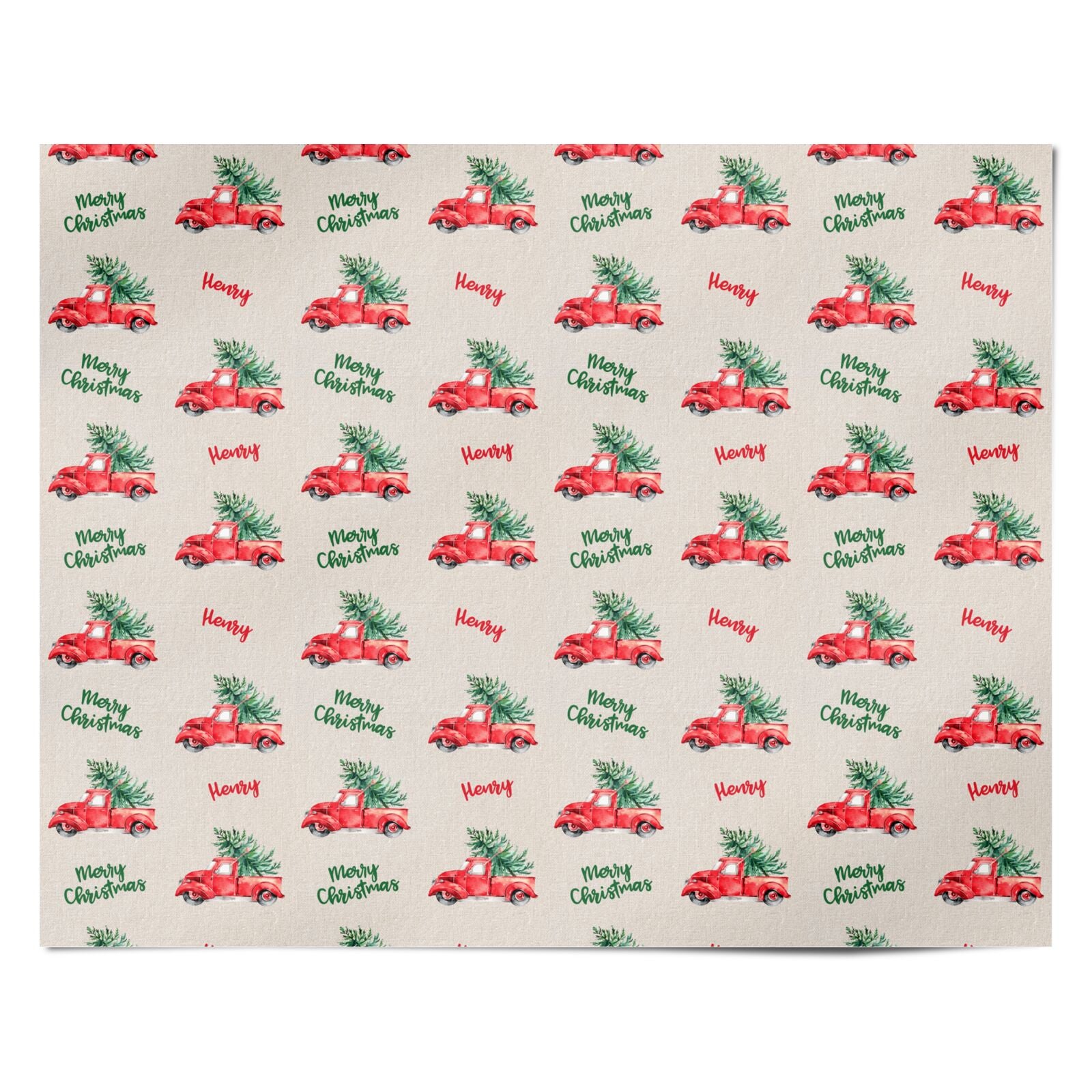 Red Christmas Truck Personalised Personalised Wrapping Paper Alternative