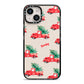 Red Christmas Truck Personalised iPhone 14 Black Impact Case on Silver phone