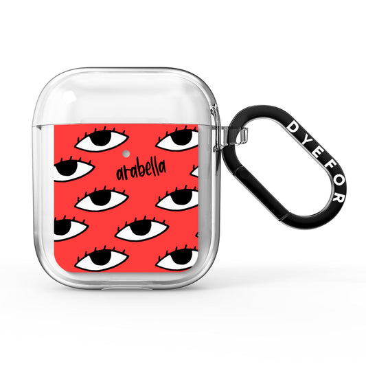 Red Eyes Custom AirPods Clear Case