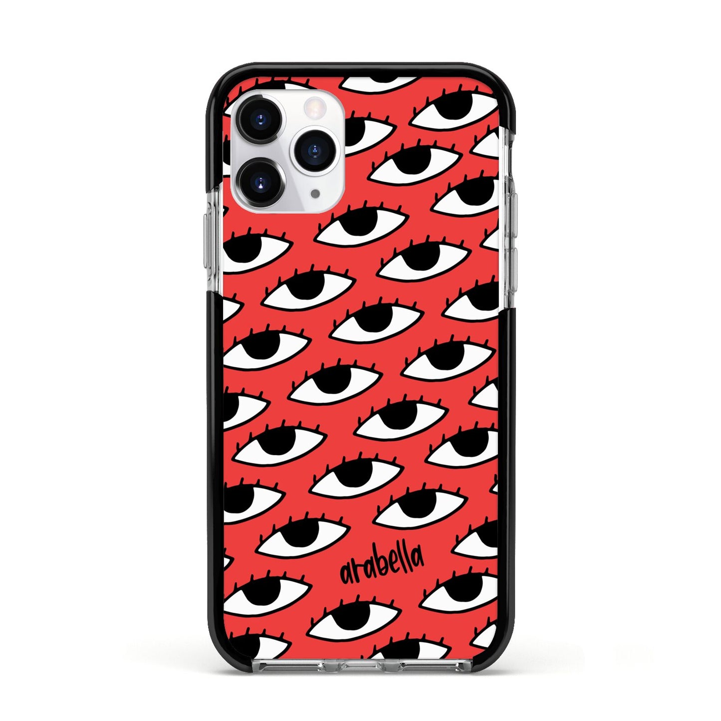 Red Eyes Custom Apple iPhone 11 Pro in Silver with Black Impact Case