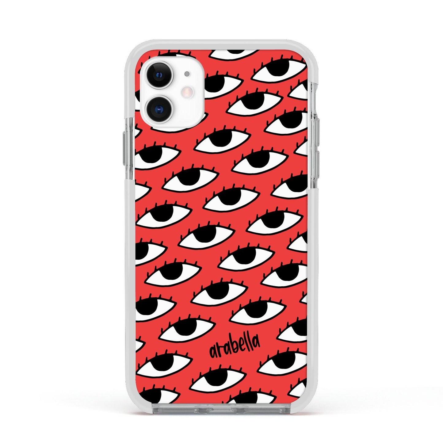 Red Eyes Custom Apple iPhone 11 in White with White Impact Case