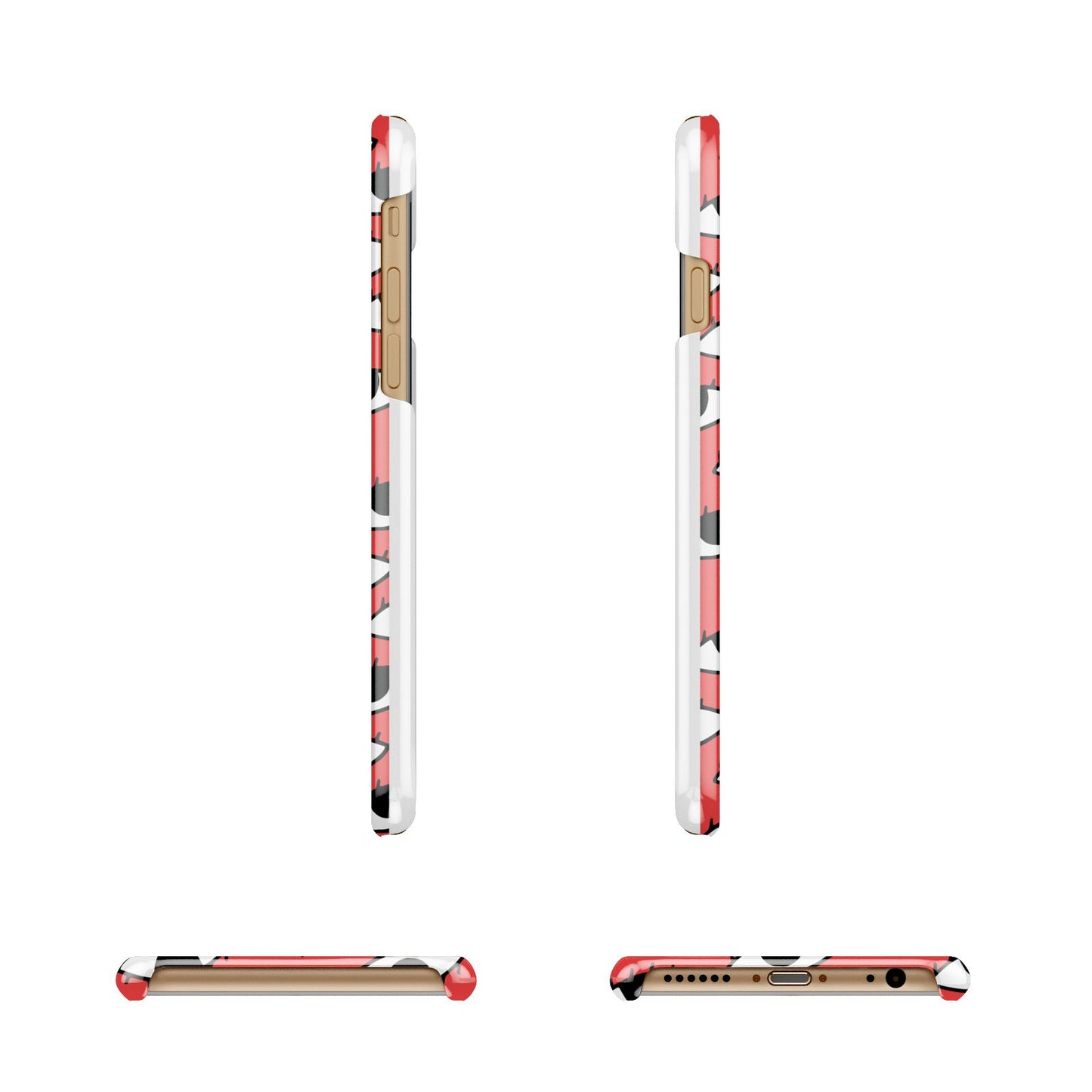 Red Eyes Custom Apple iPhone 6 3D Wrap Snap Case Angled Images