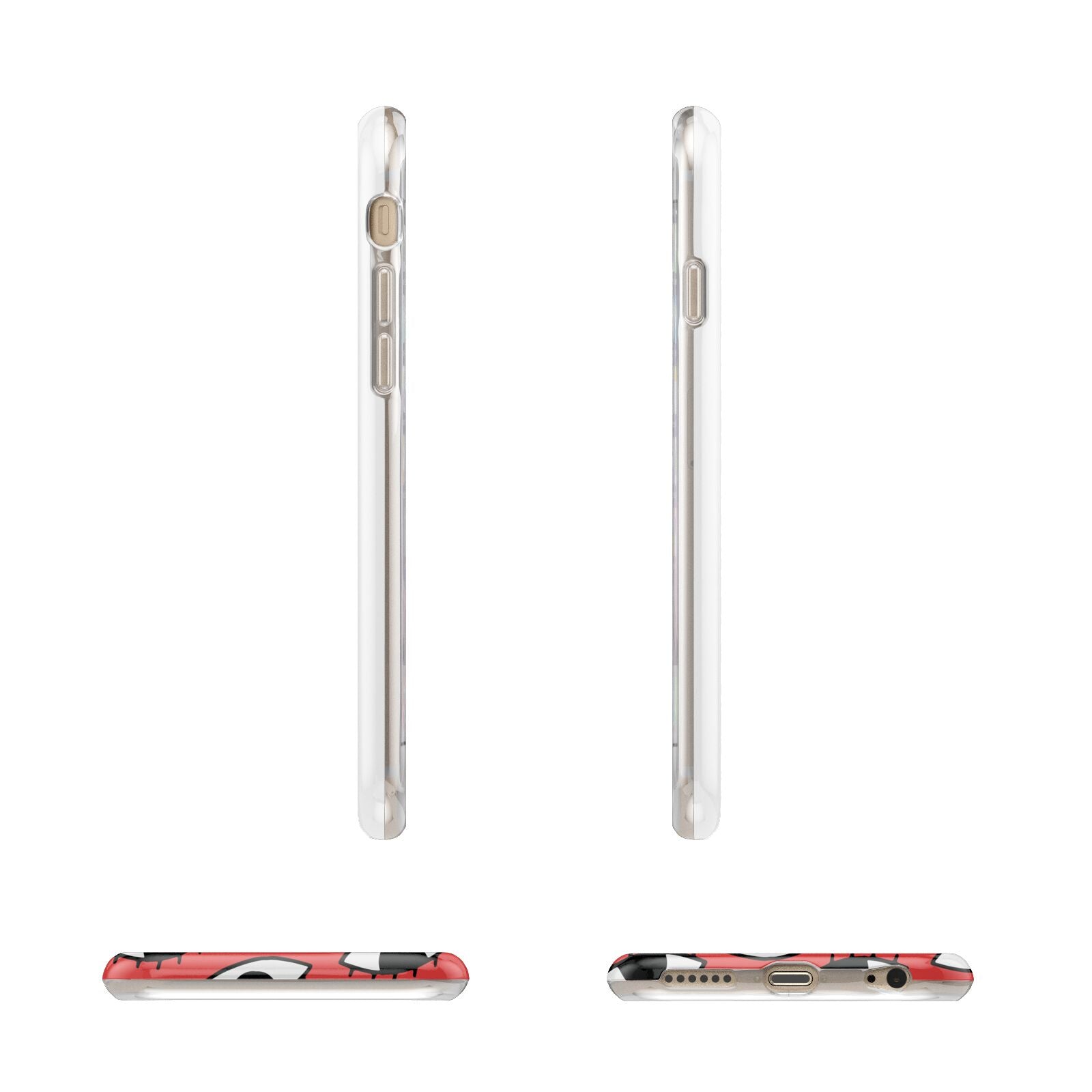 Red Eyes Custom Apple iPhone 6 3D Wrap Tough Case Alternative Image Angles