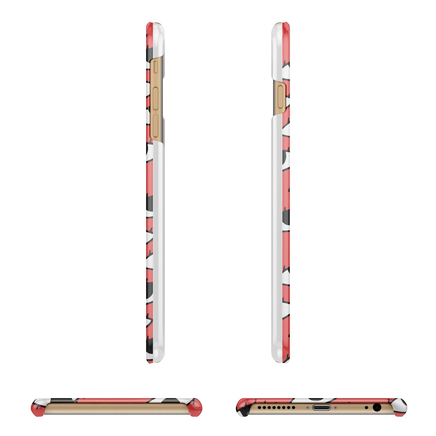 Red Eyes Custom Apple iPhone 6 Plus 3D Wrap Snap Case Angled Images