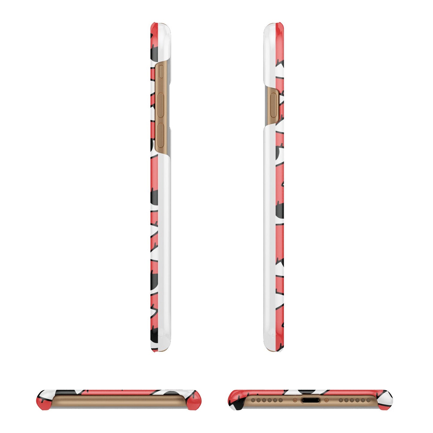 Red Eyes Custom Apple iPhone 7 8 3D Wrap Snap Case Angled Images