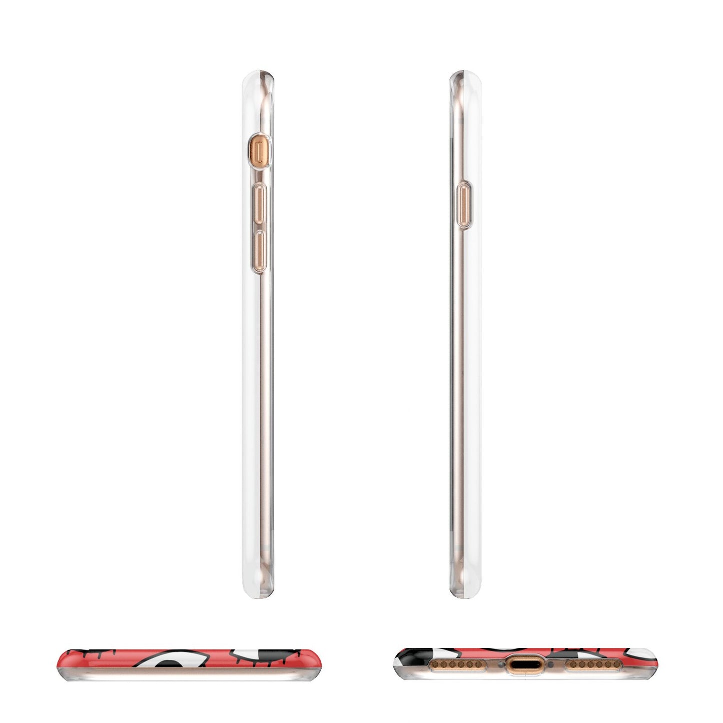 Red Eyes Custom Apple iPhone 7 8 3D Wrap Tough Case Alternative Image Angles