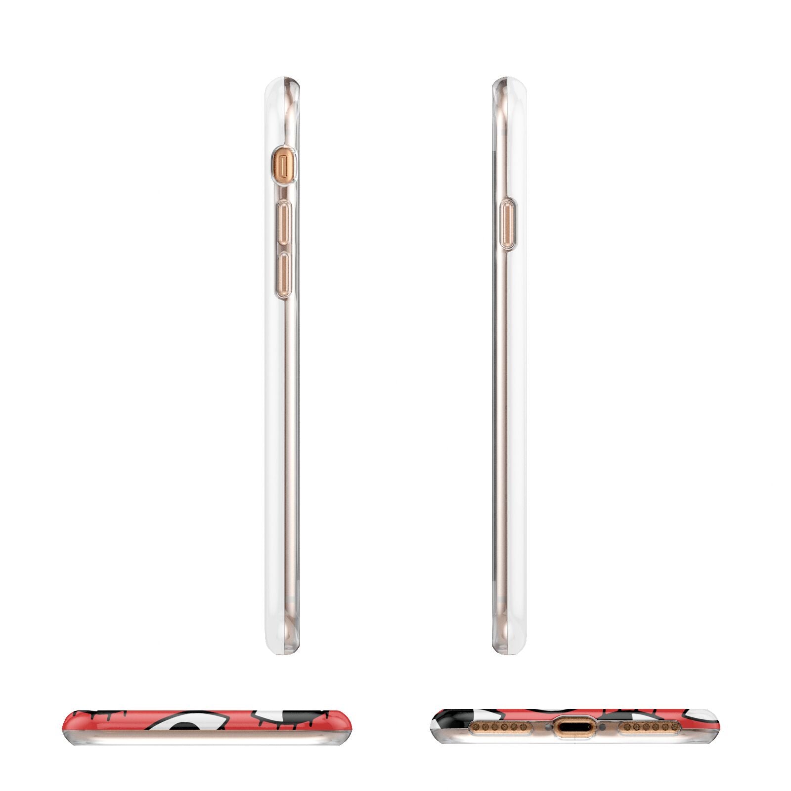 Red Eyes Custom Apple iPhone 7 8 3D Wrap Tough Case Alternative Image Angles