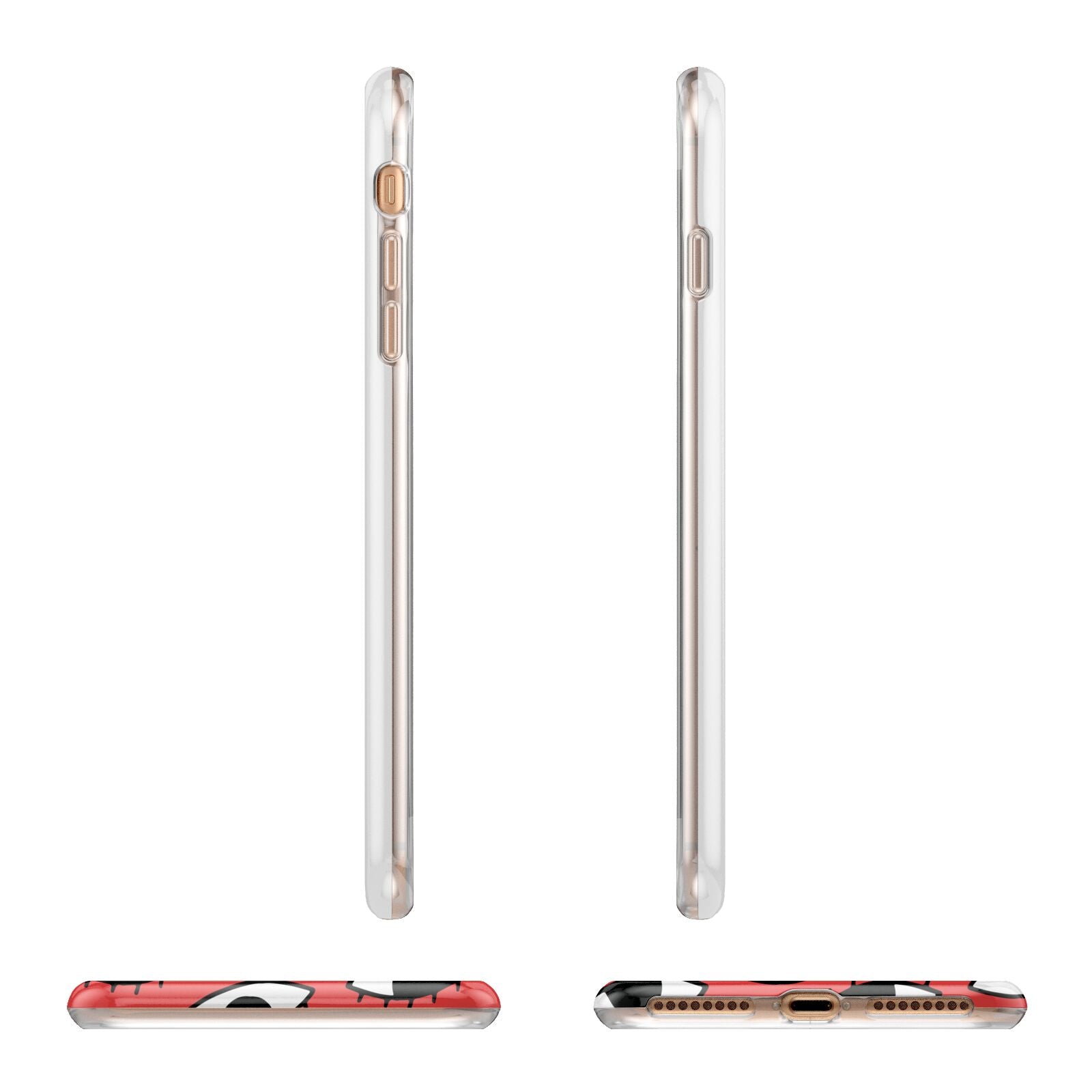 Red Eyes Custom Apple iPhone 7 8 Plus 3D Wrap Tough Case Alternative Image Angles