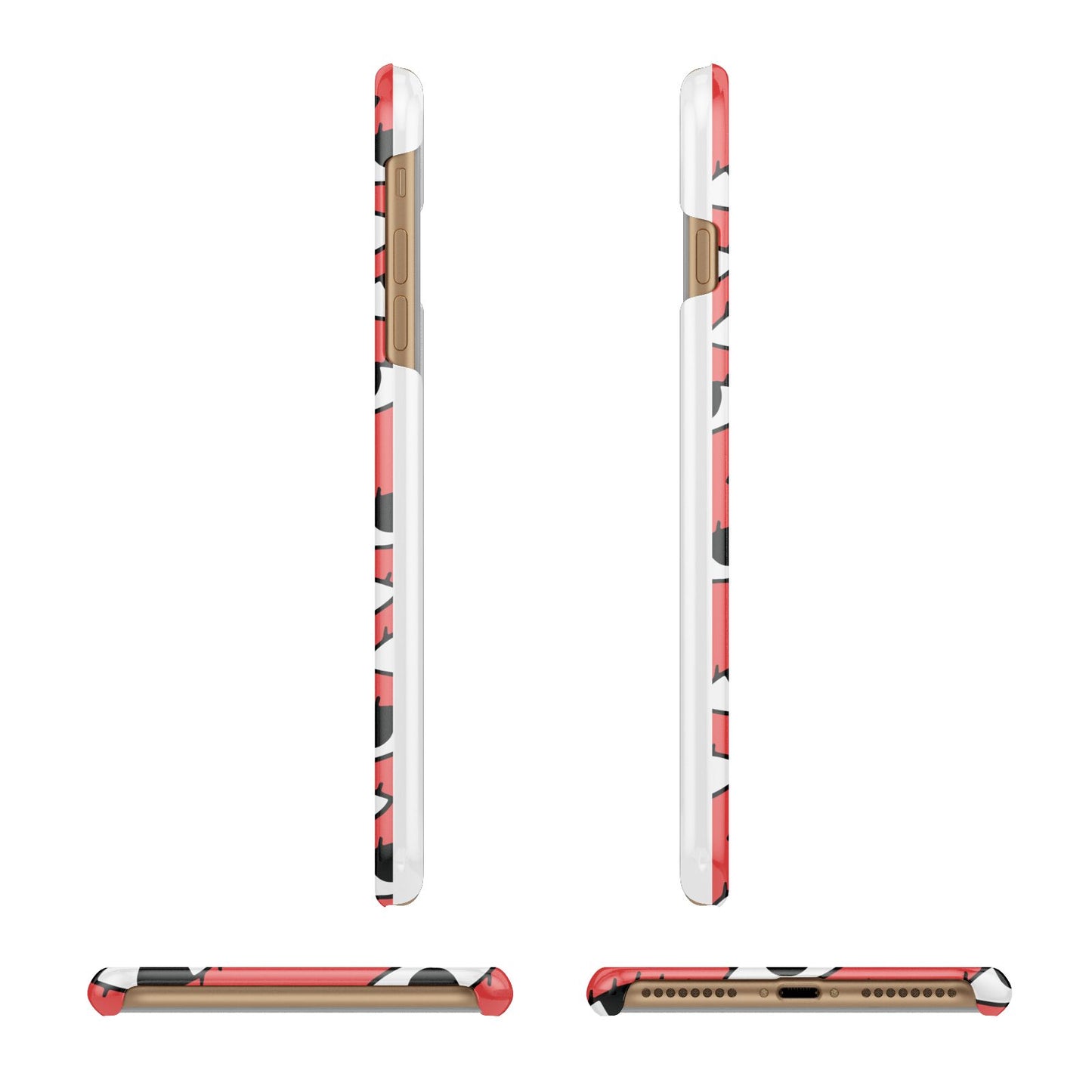 Red Eyes Custom Apple iPhone 7 Plus 3D Wrap Snap Case Angled Images