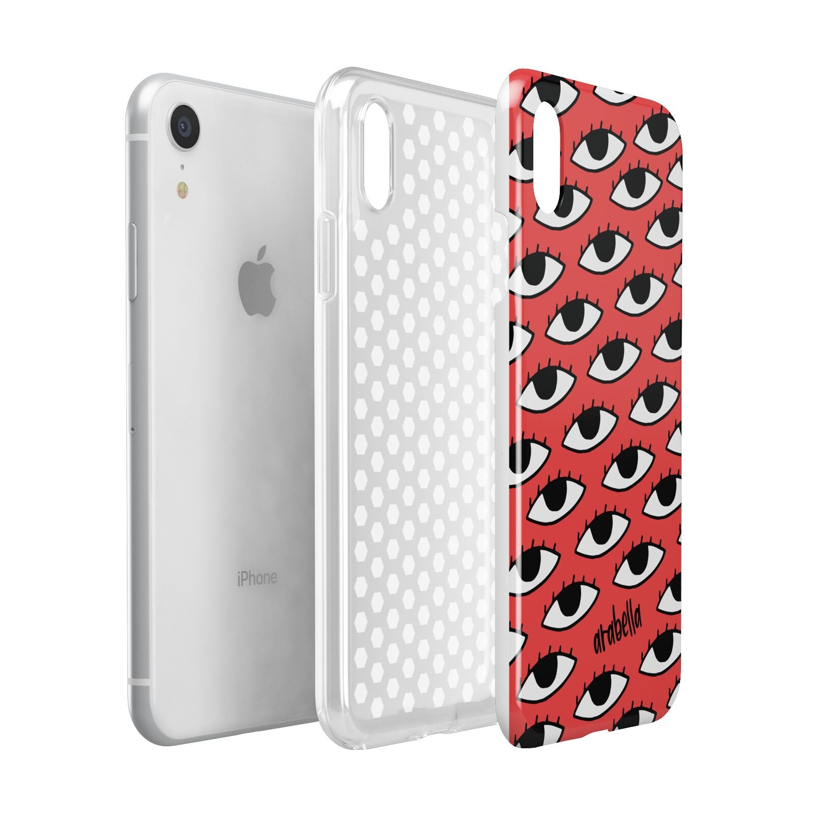 Red Eyes Custom Apple iPhone XR White 3D Tough Case Expanded view