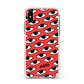 Red Eyes Custom Apple iPhone Xs Impact Case Pink Edge on Silver Phone