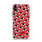 Red Eyes Custom Apple iPhone Xs Impact Case White Edge on Silver Phone