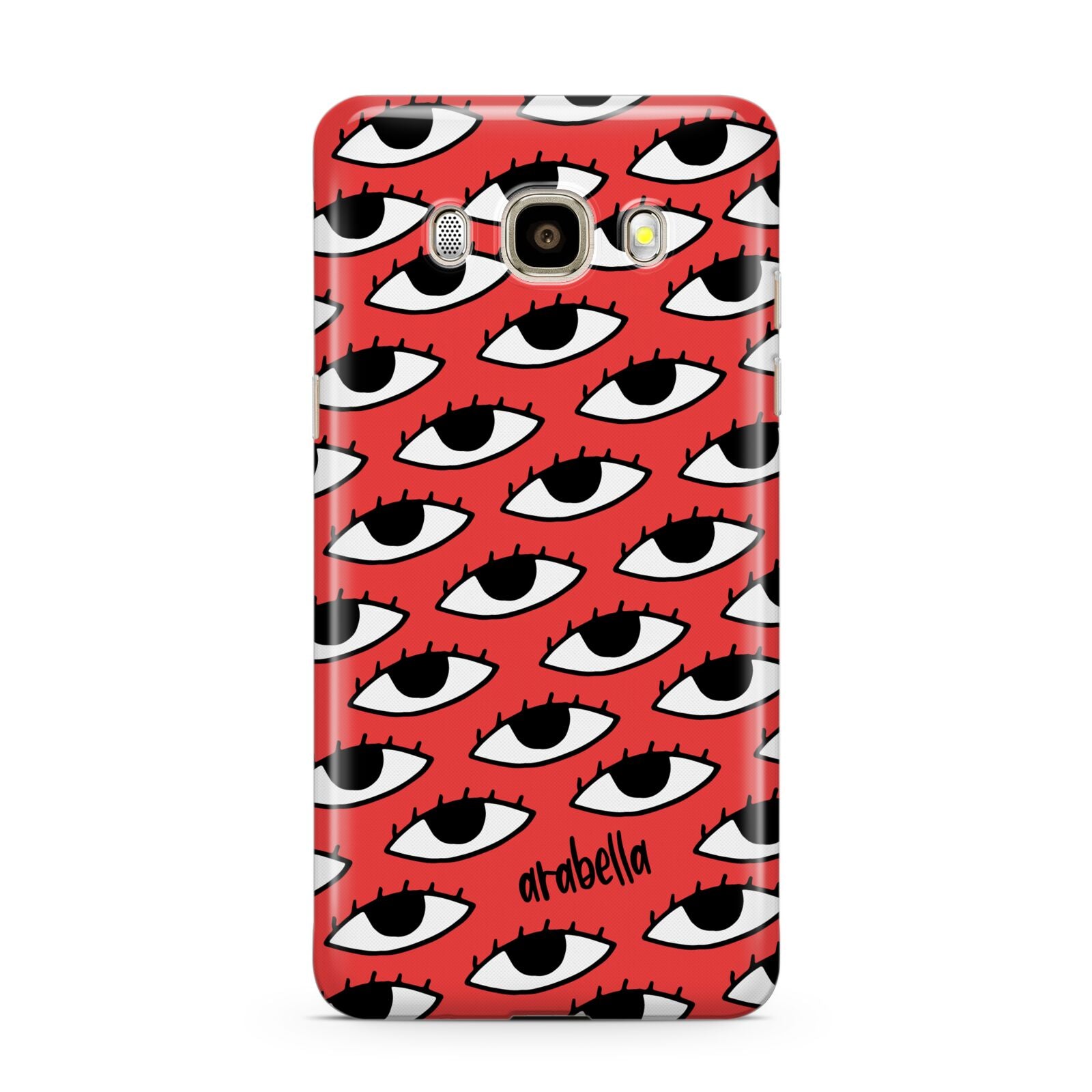 Red Eyes Custom Samsung Galaxy J7 2016 Case on gold phone
