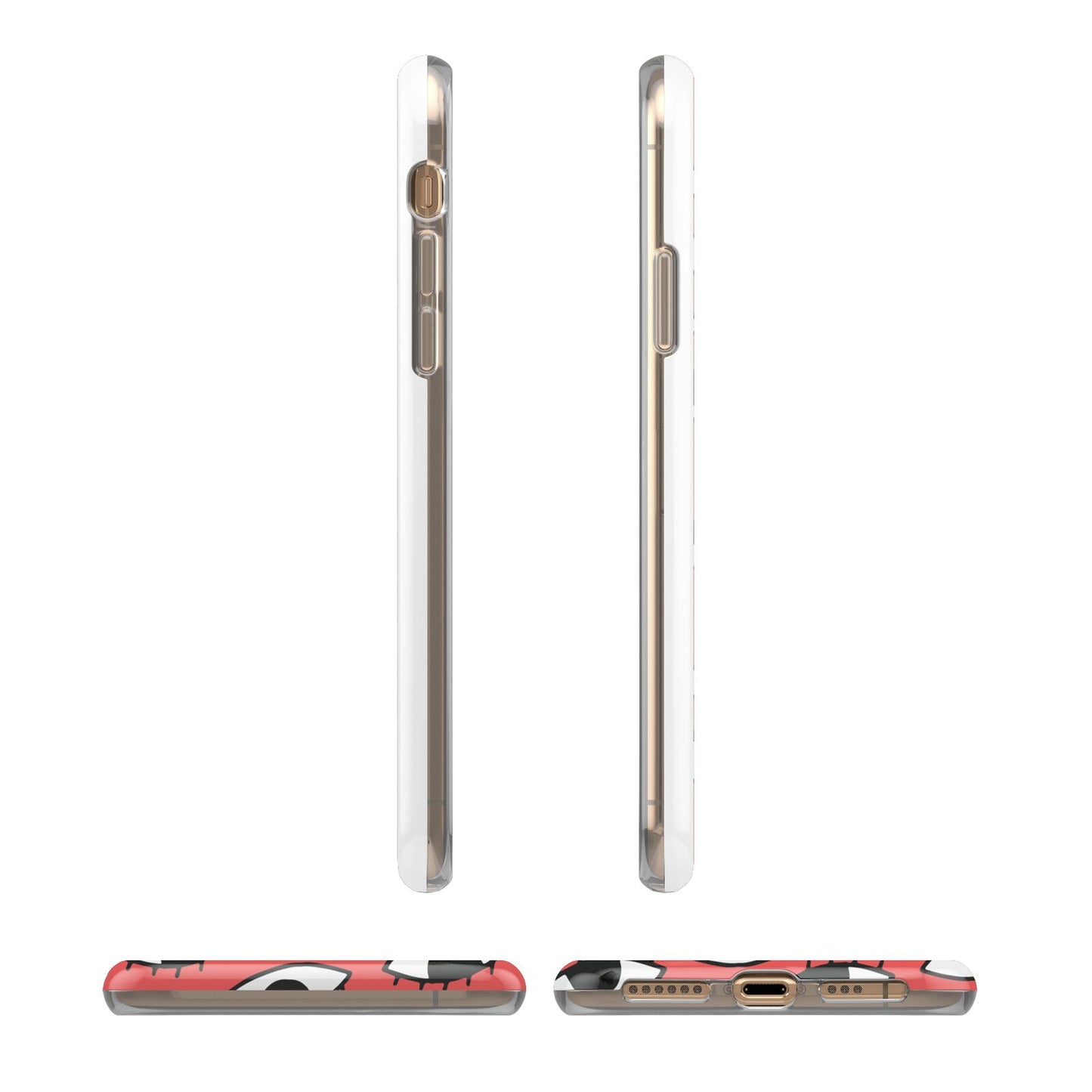 Red Eyes Custom iPhone 11 3D Tough Case Angle Images