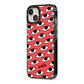 Red Eyes Custom iPhone 13 Black Impact Case Side Angle on Silver phone