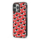Red Eyes Custom iPhone 13 Pro Max Black Impact Case Side Angle on Silver phone