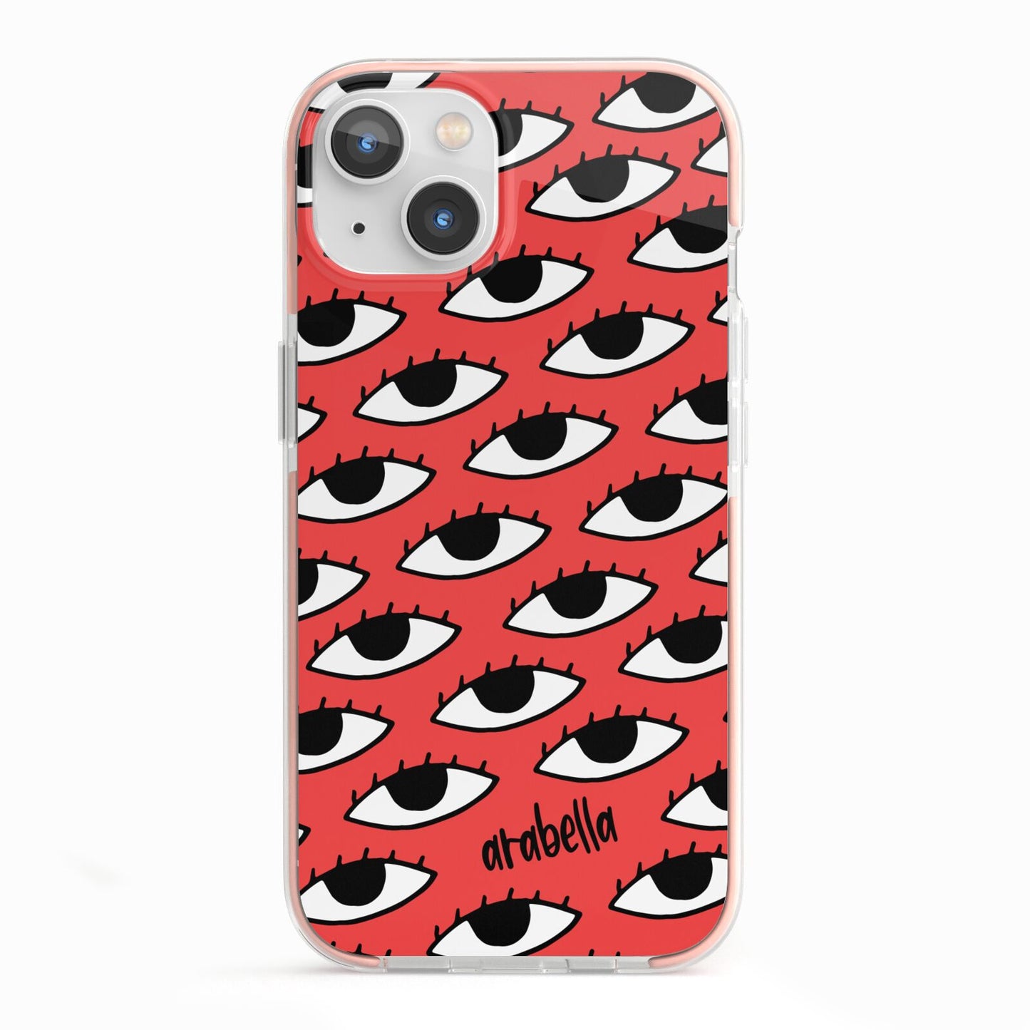 Red Eyes Custom iPhone 13 TPU Impact Case with Pink Edges