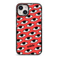 Red Eyes Custom iPhone 14 Black Impact Case on Silver phone