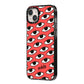 Red Eyes Custom iPhone 14 Plus Black Impact Case Side Angle on Silver phone