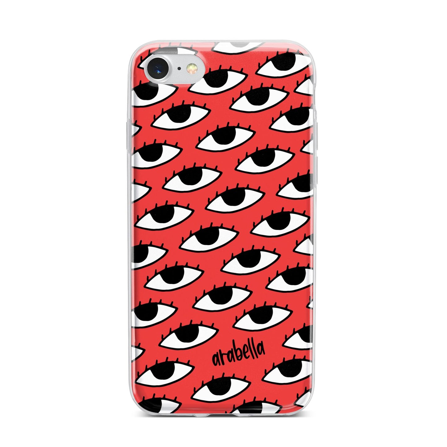 Red Eyes Custom iPhone 7 Bumper Case on Silver iPhone