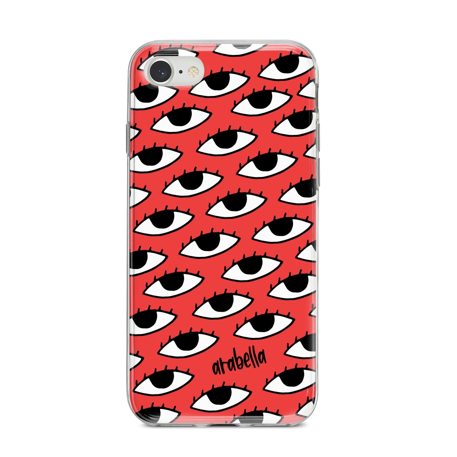 Red Eyes Custom iPhone 8 Bumper Case on Silver iPhone