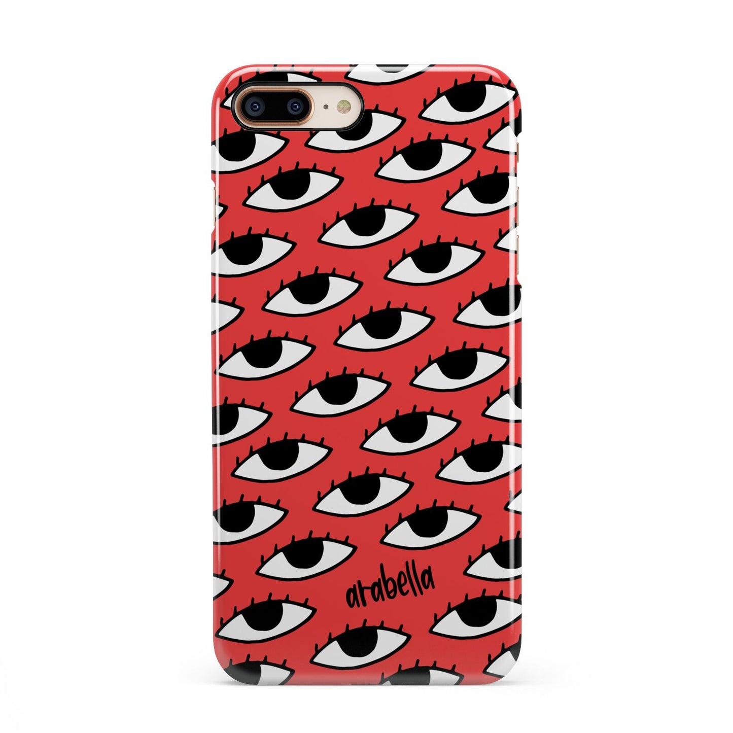 Red Eyes Custom iPhone 8 Plus 3D Snap Case on Gold Phone