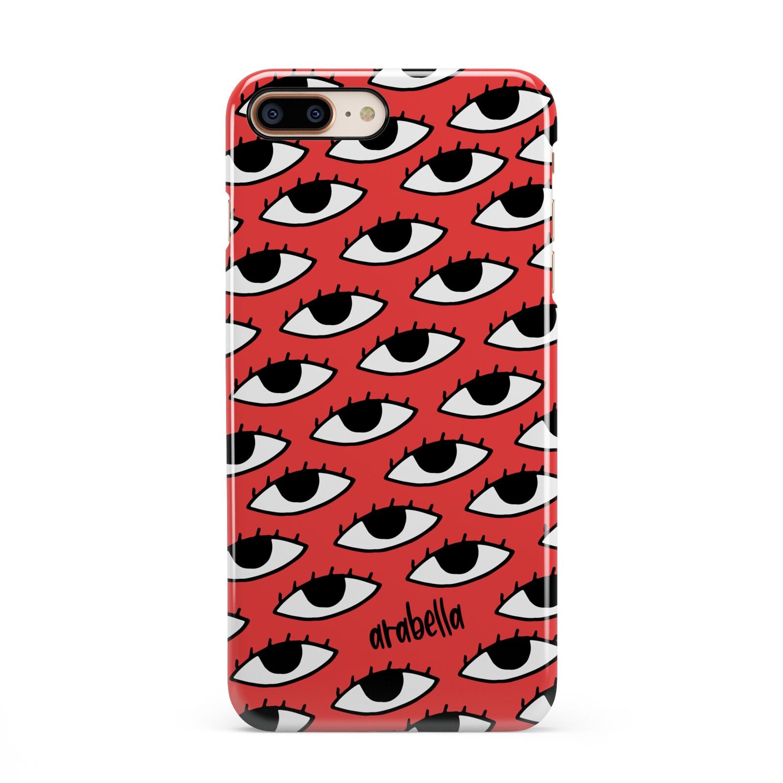 Red Eyes Custom iPhone 8 Plus 3D Snap Case on Gold Phone