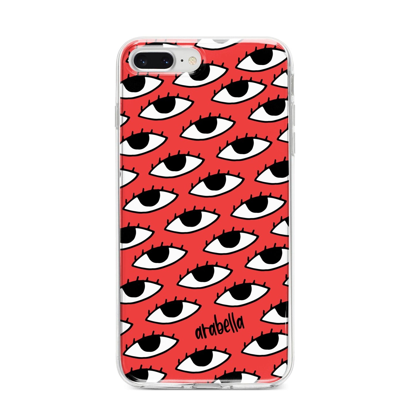 Red Eyes Custom iPhone 8 Plus Bumper Case on Silver iPhone