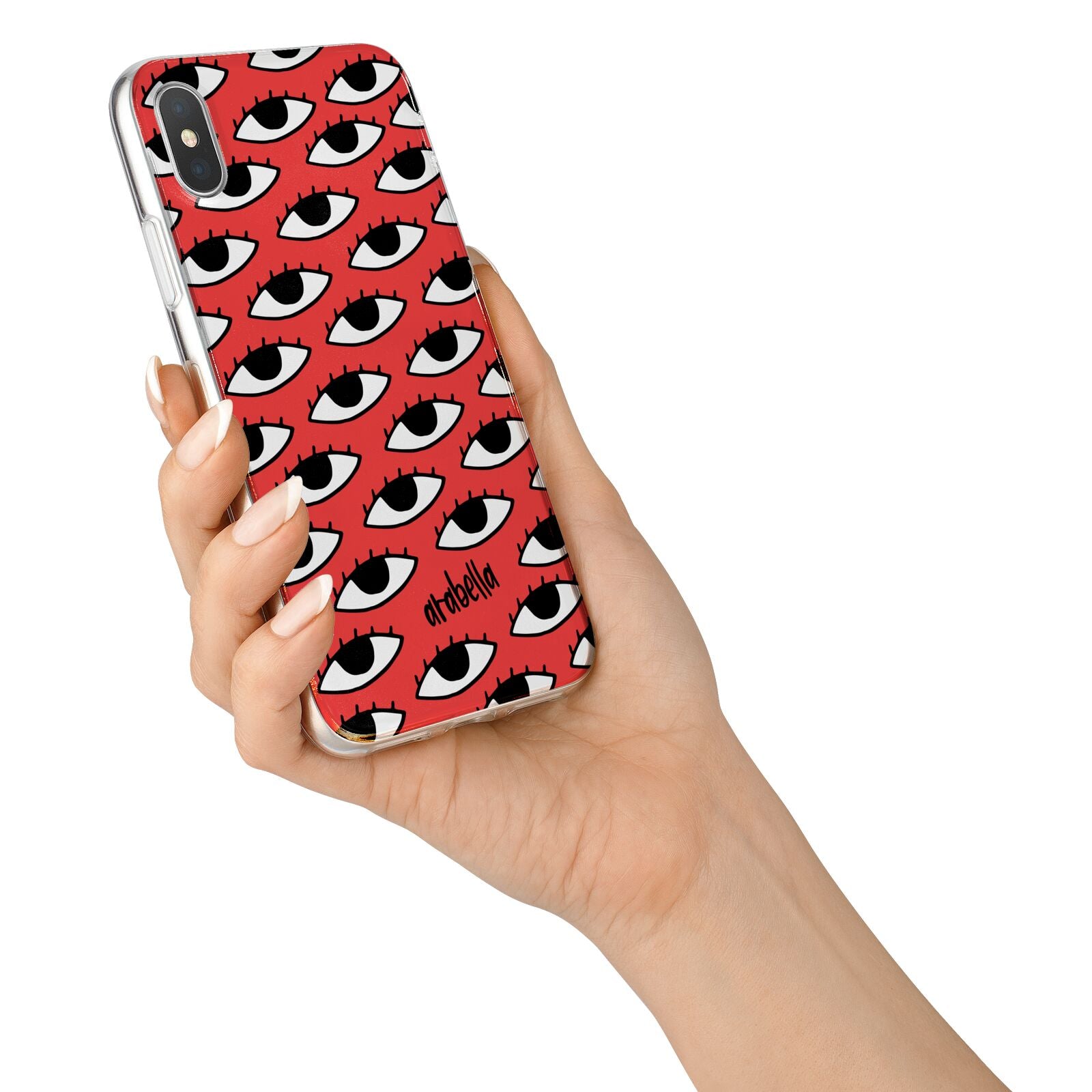 Red Eyes Custom iPhone X Bumper Case on Silver iPhone Alternative Image 2