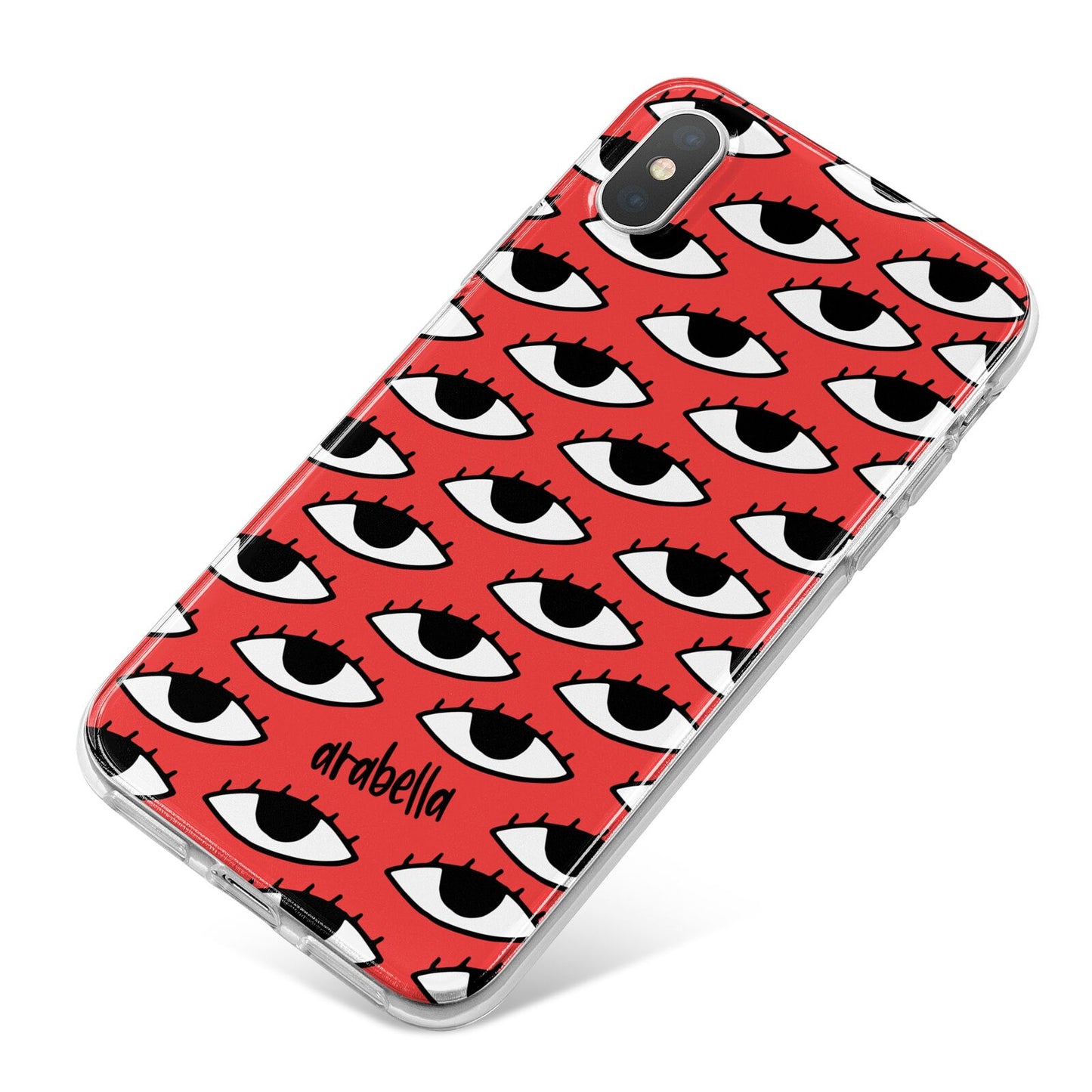 Red Eyes Custom iPhone X Bumper Case on Silver iPhone