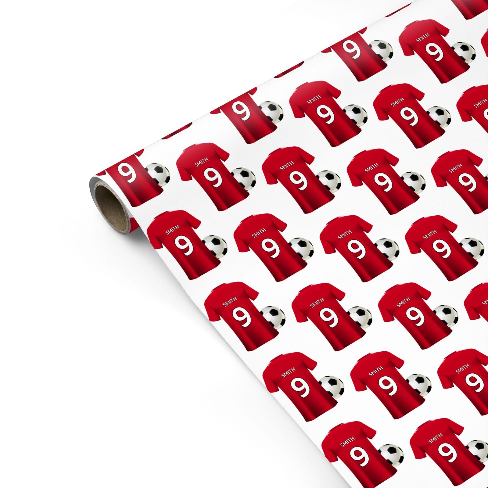 Red Football Shirt Personalised Personalised Gift Wrap