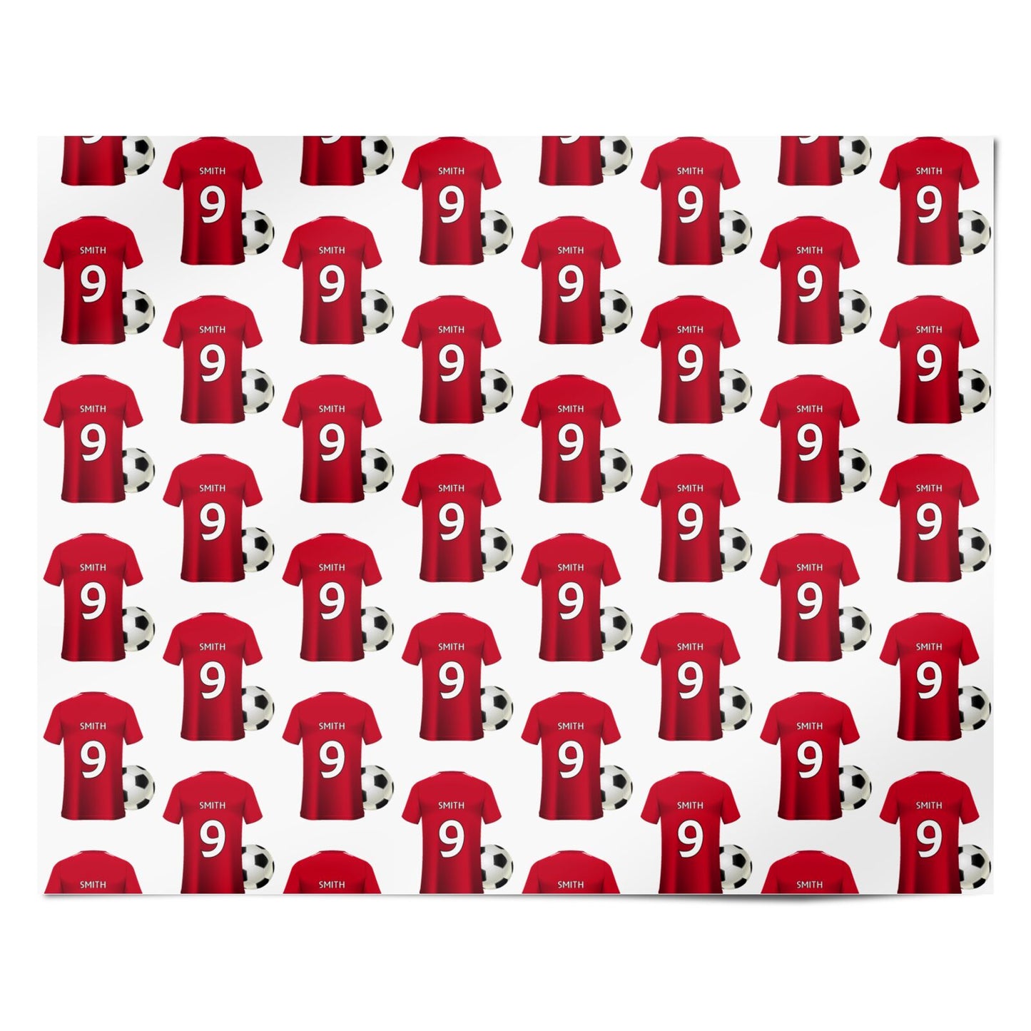 Red Football Shirt Personalised Personalised Wrapping Paper Alternative