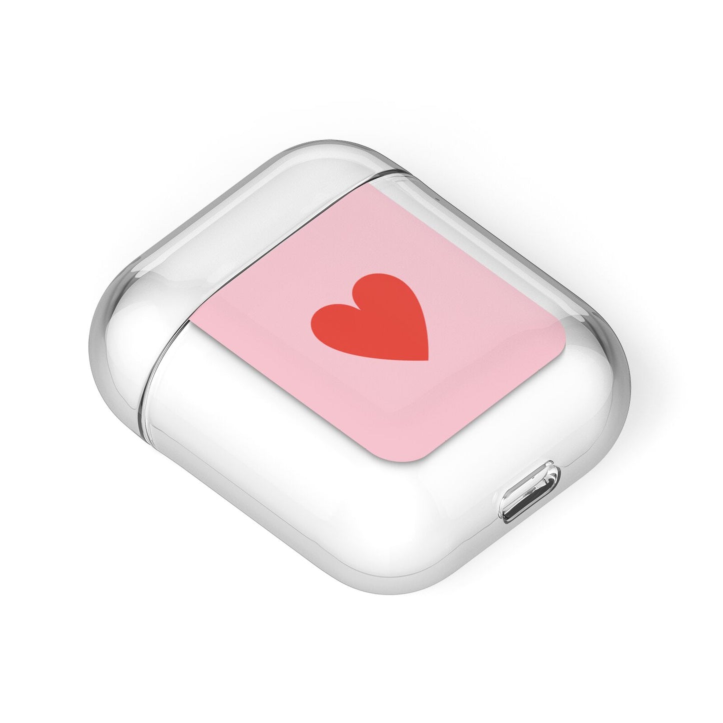 Red Heart AirPods Case Laid Flat
